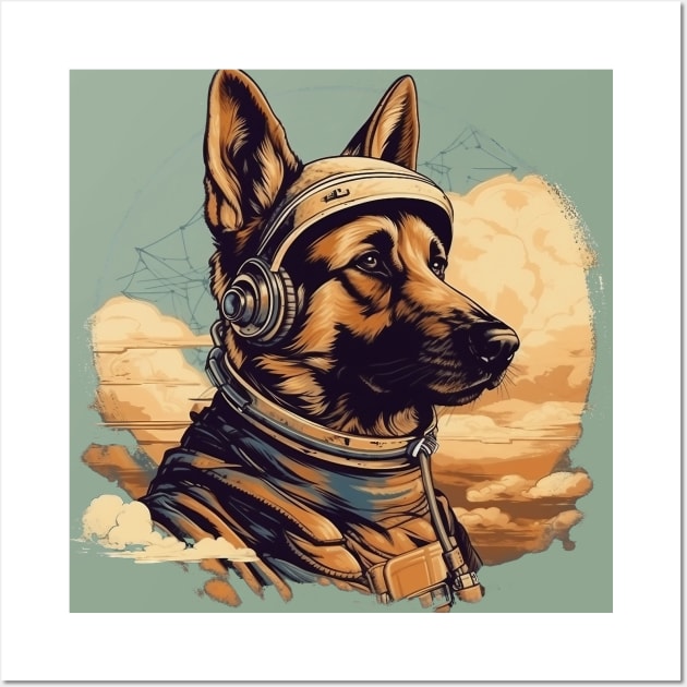 Aviator dog Wall Art by GreenMary Design